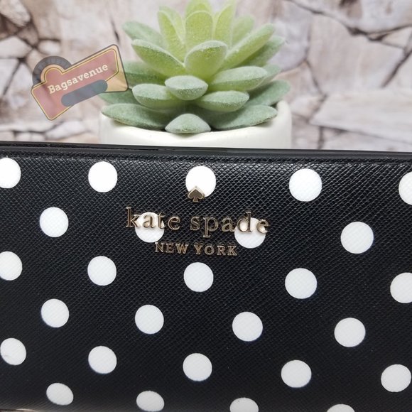 Minnie Mouse Black Backpack Polka Dot Large Bifold Wallet White Kate Spade main image 6